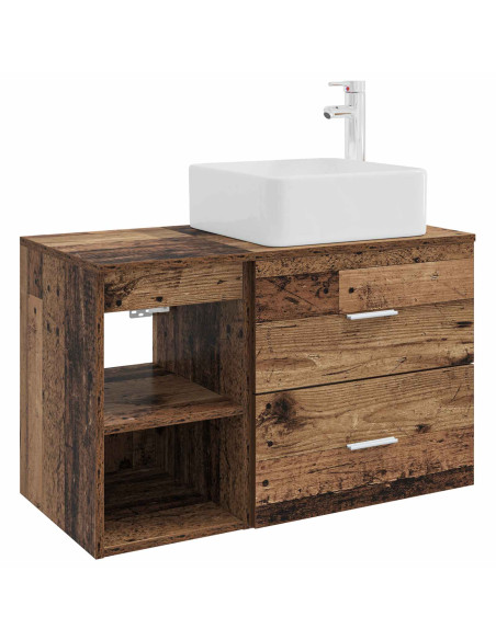 Set di mobili per il bagno 2 pcs Legno antico
