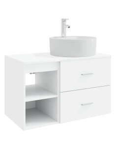 Set di mobili per il bagno 2 pcs Bianco Legno ingegnerizzato