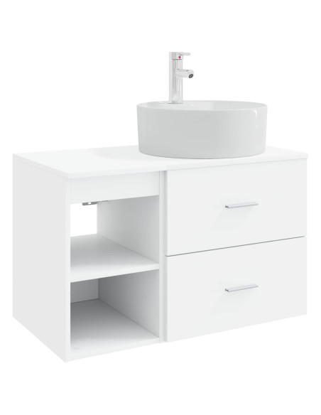 Set di mobili per il bagno 2 pcs Bianco Legno ingegnerizzato