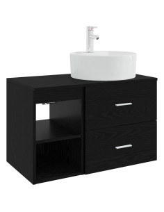 Set di mobili per il bagno 2 pcs Rovere Nero