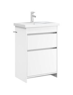 Mobiletto da Bagno Sotto Lavabo Bianco 56 x 37,5 x 81 cm 2