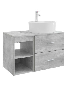 Set di mobili per il bagno 2 pcs Grigio Cemento
