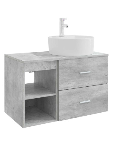 Set di mobili per il bagno 2 pcs Grigio Cemento