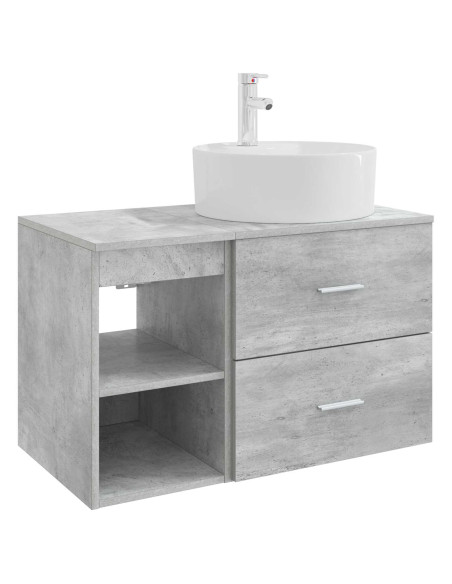 Set di mobili per il bagno 2 pcs Grigio Cemento