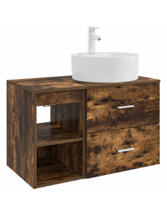 Set di mobili per il bagno 2 pcs Rovere Fumo