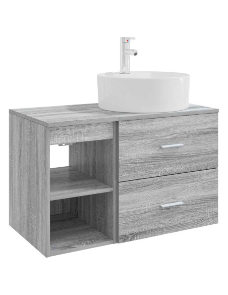 Set di mobili per il bagno 2 pcs Sonoma grigio