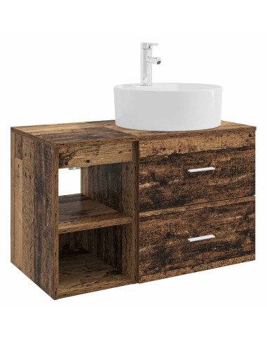 Set di mobili per il bagno 2 pcs Legno antico