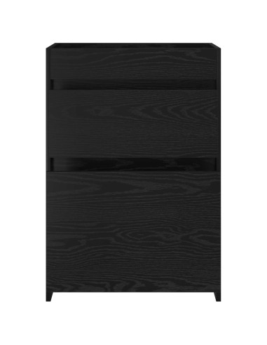 Mobiletto da Bagno Sotto Lavabo Rovere Nero 56 x 37,5 x 81 cm