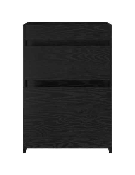 Mobiletto da Bagno Sotto Lavabo Rovere Nero 56 x 37,5 x 81 cm