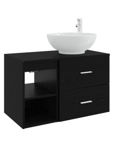 Set di mobili per il bagno 2 pcs Rovere Nero