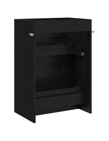 Mobiletto da Bagno Sotto Lavabo Rovere Nero 56 x 37,5 x 81 cm