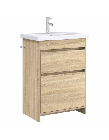 Mobiletto da Bagno Sotto Lavabo Rovere Sonoma 56 x 37,5 x 81 cm