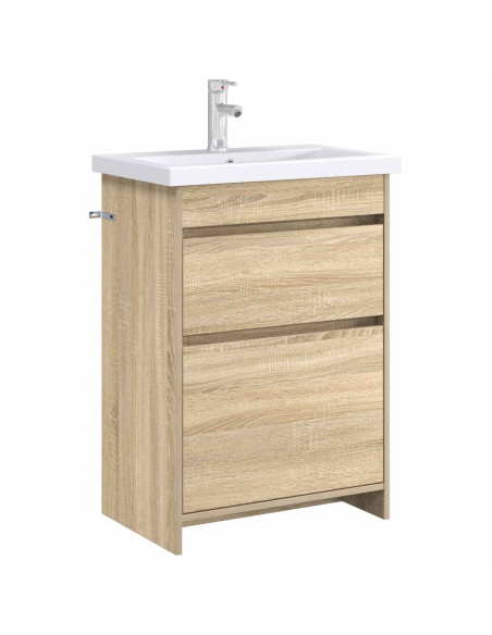 Mobiletto da Bagno Sotto Lavabo Rovere Sonoma 56 x 37,5 x 81 cm