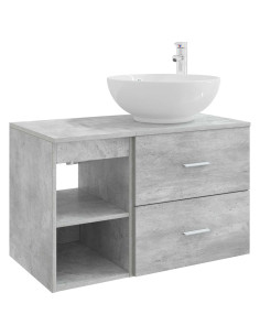 Set di mobili per il bagno 2 pcs Grigio Cemento