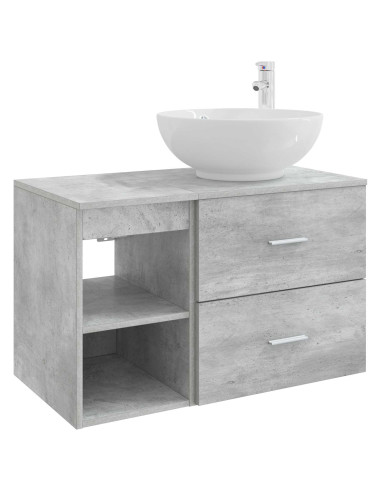 Set di mobili per il bagno 2 pcs Grigio Cemento