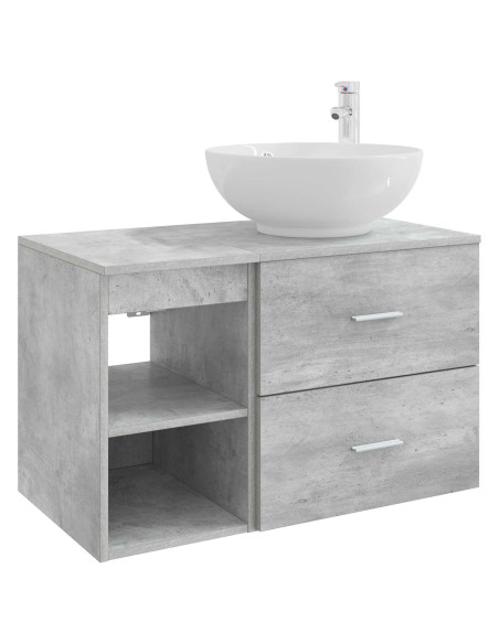 Set di mobili per il bagno 2 pcs Grigio Cemento