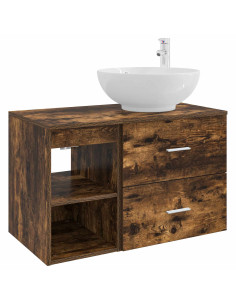 Set di mobili per il bagno 2 pcs Rovere Fumo