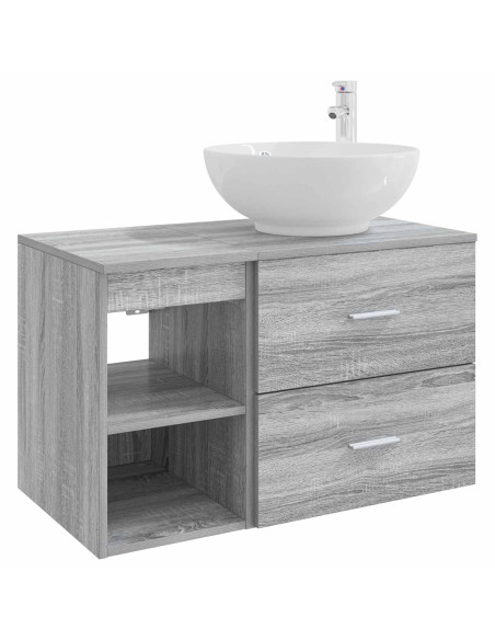 Set di mobili per il bagno 2 pcs Sonoma grigio