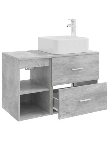 Set di mobili per il bagno 2 pcs Grigio Cemento