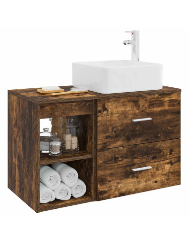 Set di mobili per il bagno 2 pcs Rovere Fumo