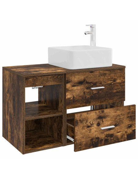 Set di mobili per il bagno 2 pcs Rovere Fumo