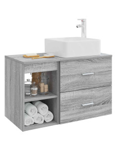 Set di mobili per il bagno 2 pcs Sonoma grigio 2