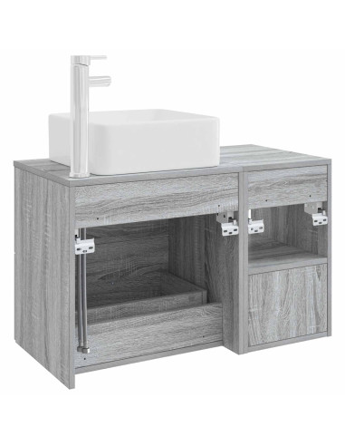 Set di mobili per il bagno 2 pcs Sonoma grigio
