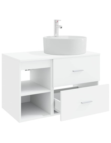 Set di mobili per il bagno 2 pcs Bianco Legno ingegnerizzato