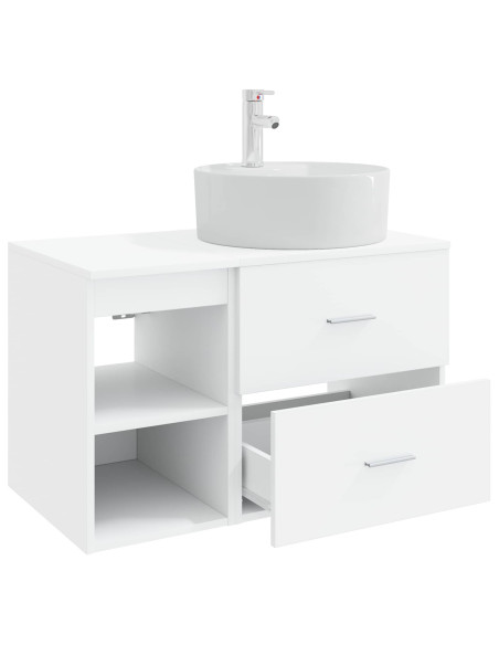 Set di mobili per il bagno 2 pcs Bianco Legno ingegnerizzato