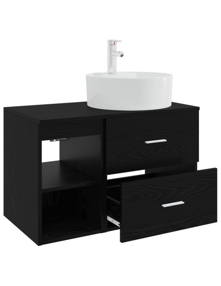 Set di mobili per il bagno 2 pcs Rovere Nero