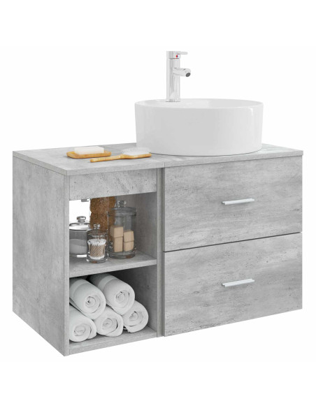 Set di mobili per il bagno 2 pcs Grigio Cemento
