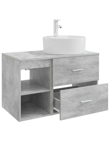 Set di mobili per il bagno 2 pcs Grigio Cemento