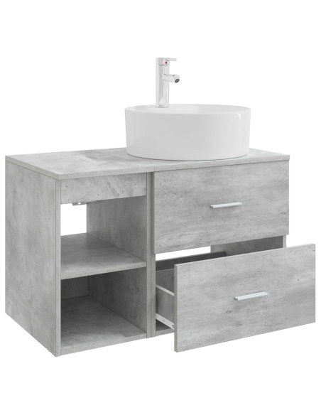 Set di mobili per il bagno 2 pcs Grigio Cemento