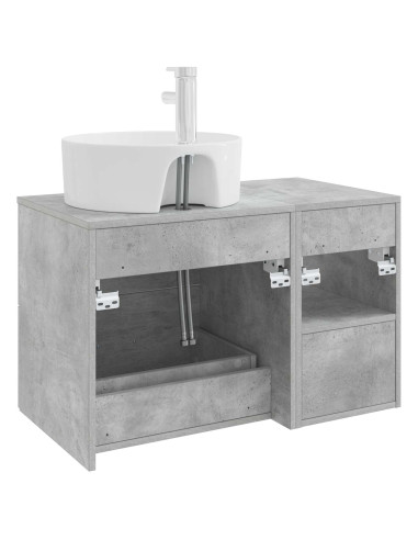 Set di mobili per il bagno 2 pcs Grigio Cemento