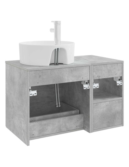 Set di mobili per il bagno 2 pcs Grigio Cemento
