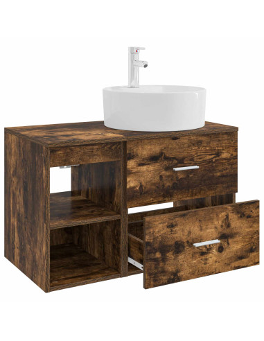 Set di mobili per il bagno 2 pcs Rovere Fumo