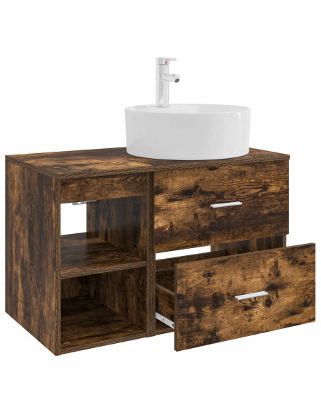 Set di mobili per il bagno 2 pcs Rovere Fumo