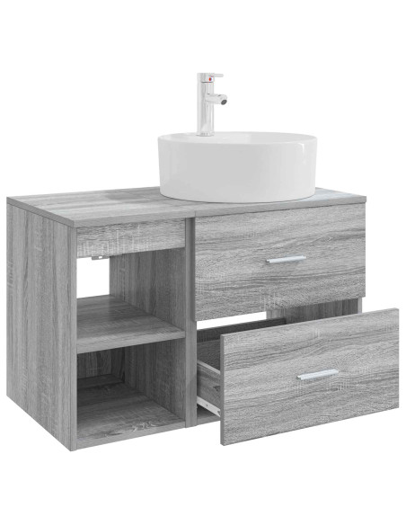 Set di mobili per il bagno 2 pcs Sonoma grigio