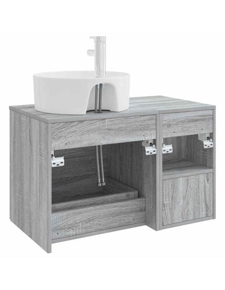 Set di mobili per il bagno 2 pcs Sonoma grigio