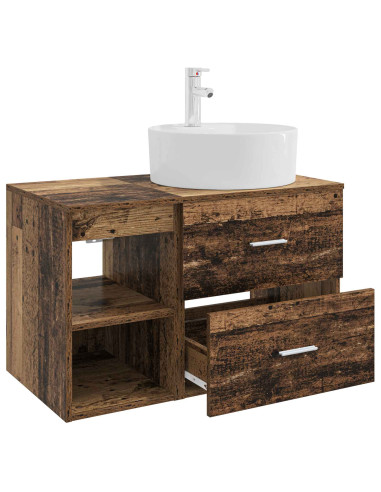 Set di mobili per il bagno 2 pcs Legno antico