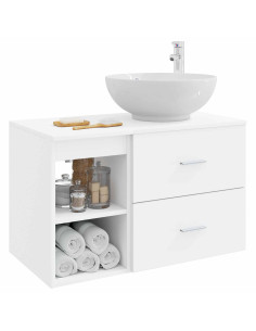 Set di mobili per il bagno 2 pcs Bianco Legno ingegnerizzato 2