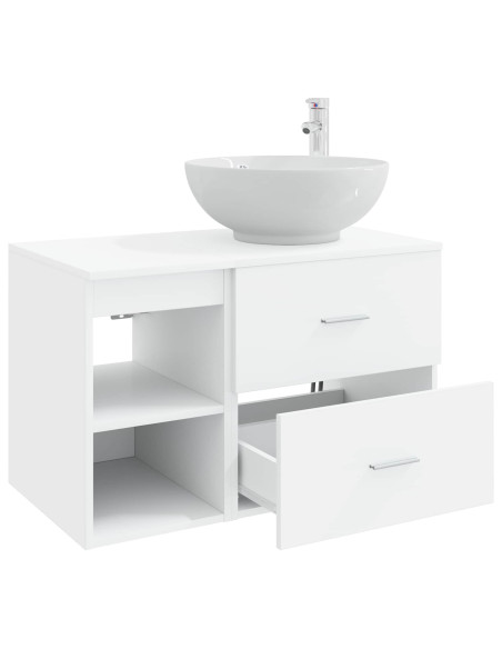 Set di mobili per il bagno 2 pcs Bianco Legno ingegnerizzato