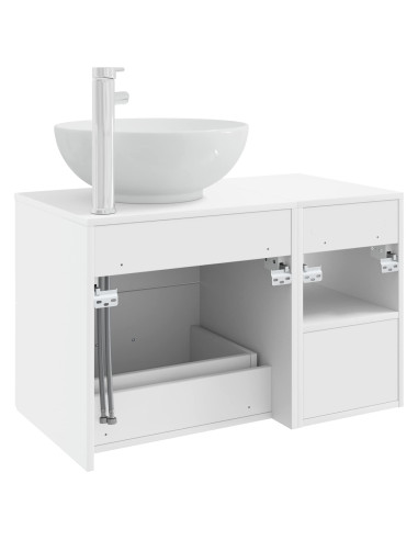 Set di mobili per il bagno 2 pcs Bianco Legno ingegnerizzato