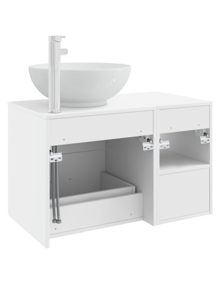 Set di mobili per il bagno 2 pcs Bianco Legno ingegnerizzato