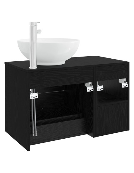 Set di mobili per il bagno 2 pcs Rovere Nero