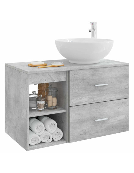 Set di mobili per il bagno 2 pcs Grigio Cemento