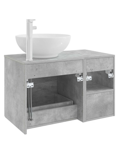Set di mobili per il bagno 2 pcs Grigio Cemento