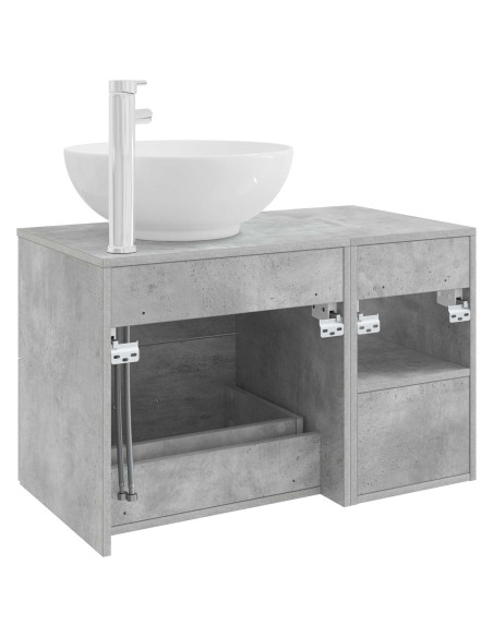 Set di mobili per il bagno 2 pcs Grigio Cemento