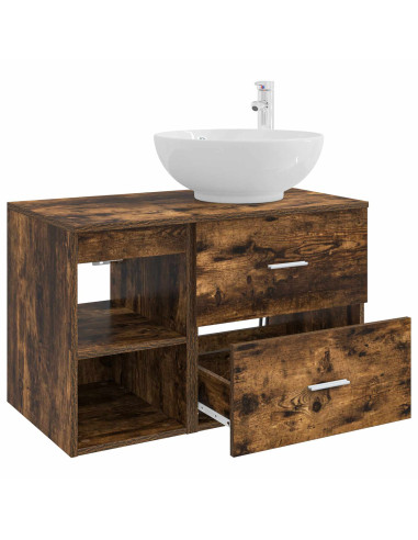 Set di mobili per il bagno 2 pcs Rovere Fumo