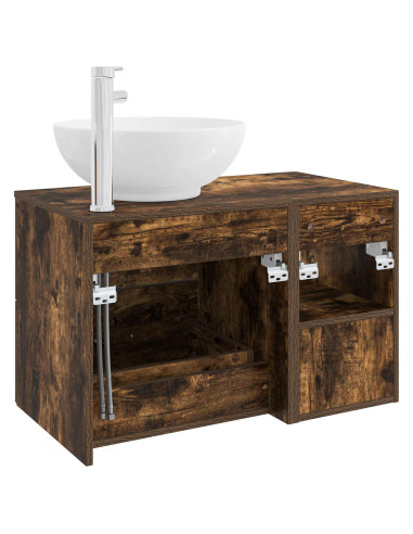 Set di mobili per il bagno 2 pcs Rovere Fumo